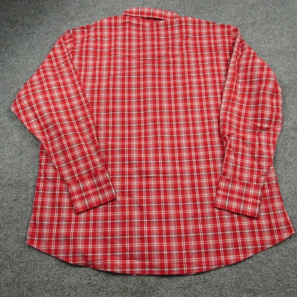 Wrangler Shirt Men Extra Extra Large Red Plaid Pearl Snap Western Cowboy Country - Picture 3 of 7